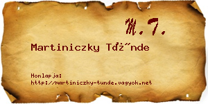 Martiniczky Tünde névjegykártya